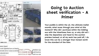 Going to Auction sheet verification - A Primer