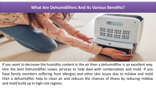What Are Dehumidifiers And Its Various Benefits