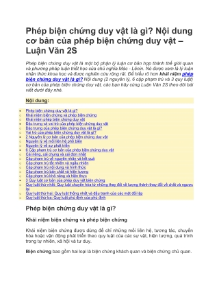 Phép biện chứng duy vật là gì Nội dung cơ bản của phép biện chứng duy vật – Luận Văn 2S