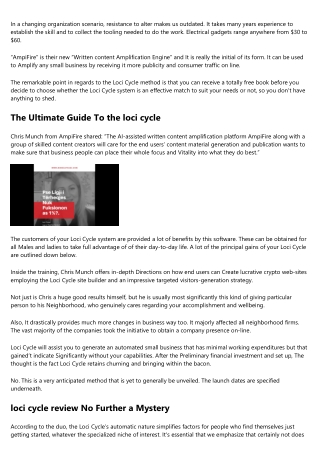 10 Facebook Pages To Follow About Chris Loci Cycle Bonus And Review