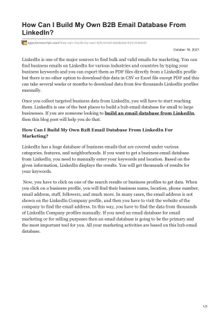 How Can I Build My Own B2B Email Database From LinkedIn