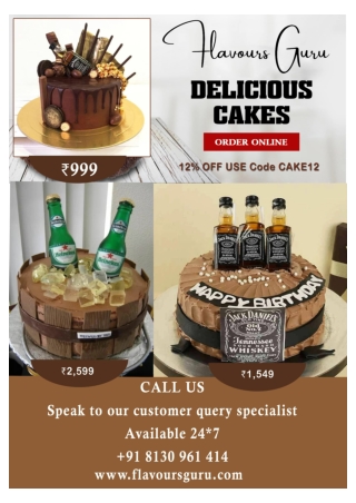 Order Now! Wine Bottle Themed Cakes in Delhi NCR from Flavours Guru