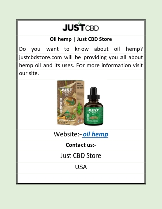 Oil hemp | Just CBD Store