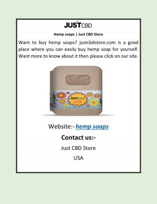 Hemp soaps | Just CBD Store