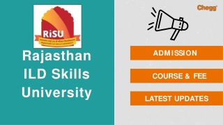 Rajasthan ILD Skills University - [RISU], Jaipur