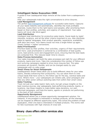 Intelligent Sales Execution CRM