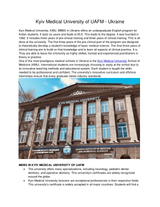 Kyiv Medical University of UAFM - Ukraine