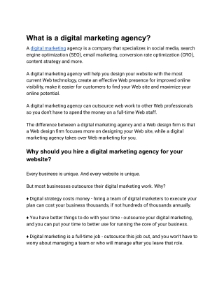 What is the benefits hiring a digital marketing agency for your website_