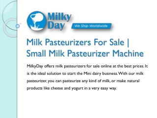 Milk Pasteurizers For Sale | Small Milk Pasteurizer Machine