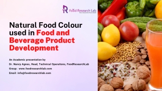 Natural Food colors used in Food and Beverage Product Development