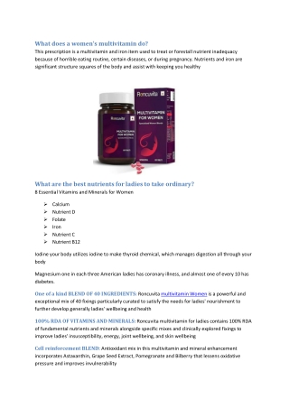 What are the best nutrients for ladies to take ordinary