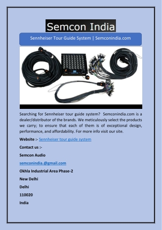 Sennheiser Tour Guide System | Semconindia.com
