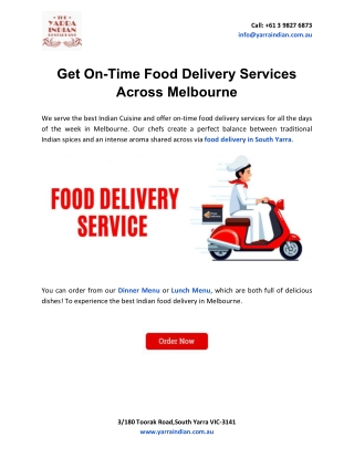 Get On-Time Food Delivery Services Across Melbourne