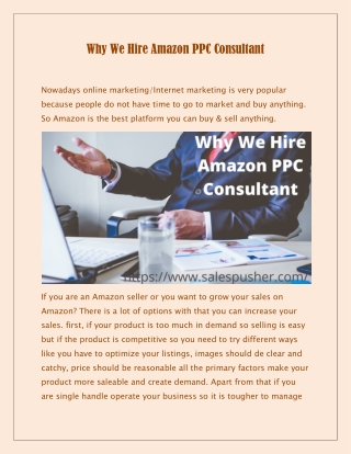 Why We Hire Amazon PPC Consultant