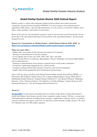 Diethyl Oxalate Market Forecasts to 2028