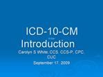 ICD-10-CM Introduction