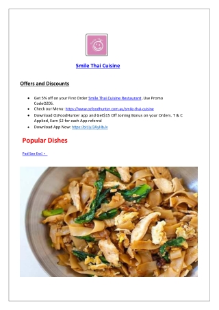 5% Off - Smile Thai Cuisine| Restaurant Melbourne, VIC