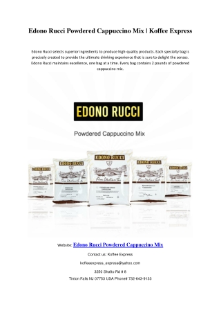 Edono Rucci Powdered Cappuccino Mix