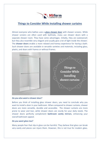 Things to Consider While Installing shower curtains