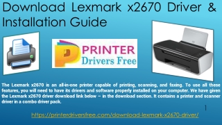Download Lexmark x2670 Driver & Installation Guide