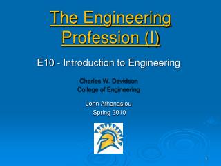 The Engineering Profession (I)