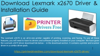Download Lexmark x2670 Driver & Installation Guide