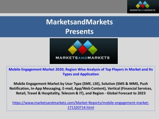 Mobile Engagement Market 2020; Region Wise Analysis of Top Players In Market and