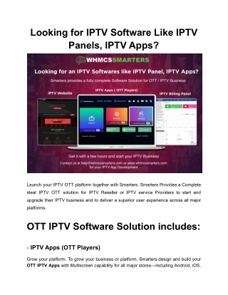 Looking for IPTV Software Like IPTV Panels, IPTV Apps?