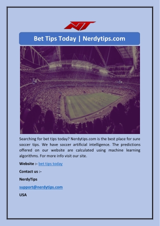 Bet Tips Today | Nerdytips.com