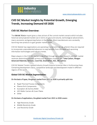 CVD SiC Market Progression Status, Revenue Expectation to 2026