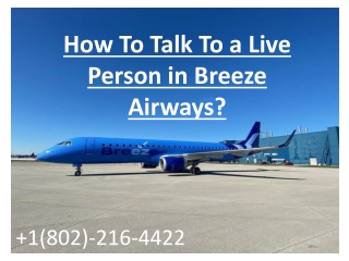 How To Talk To a Live Person in Breeze Airways
