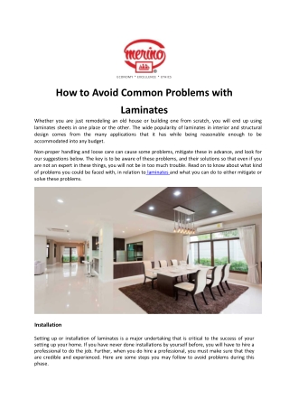 How to Avoid Common Problems With Laminates