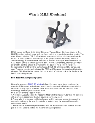 What is DMLS 3D printing