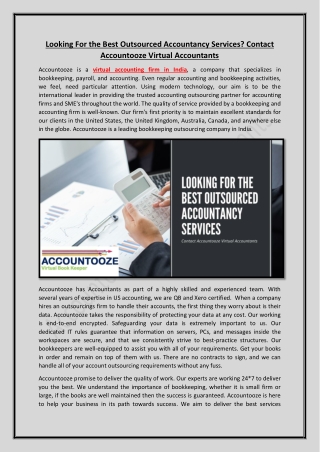 Best Outsourced Accountancy Services