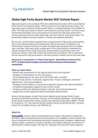 2027 High Purity Quartz Market Country & Regional Analysis