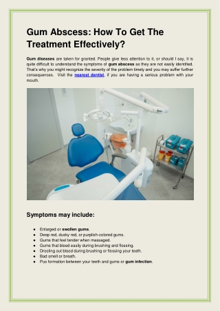 Gum Abscess How To Get The Treatment Effectively