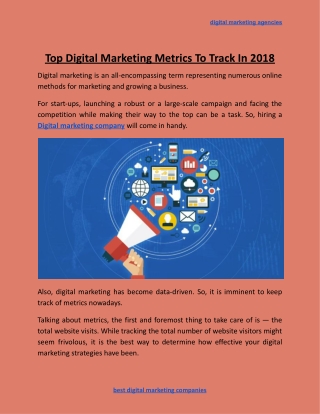 Top Digital Marketing Metrics To Track In 2018