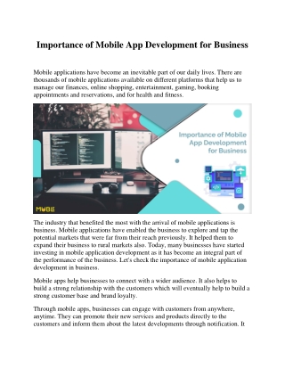 Importance of Mobile App Development for Business