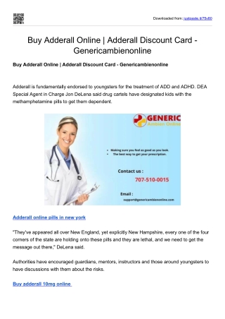 Buy Adderall Online | Adderall Discount Card - Genericambienonline