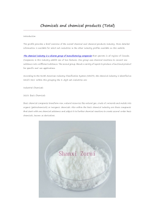 Chemicals and chemical products