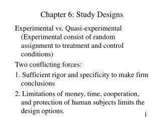 Chapter 6: Study Designs