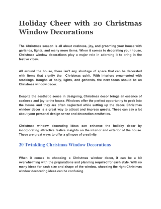 Holiday Cheer with 20 Christmas Window Decorations