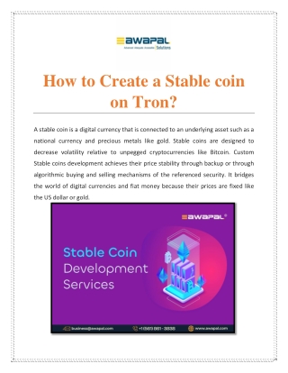 How to Create a Stablecoin on Tron?