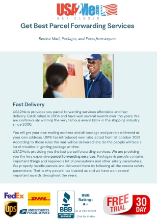 Award Winning Parcel Forwarding Services | USA2Me