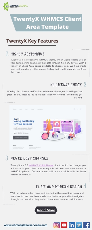 TwentyX WHMCS Client Area Template