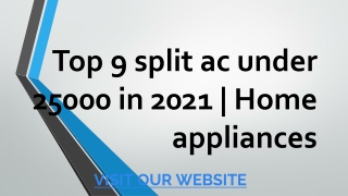 Top 9 split ac under 25000 in 2021  Home appliances