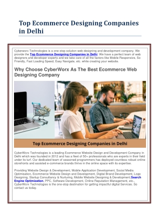 Top Ecommerce Designing Companies in Delhi