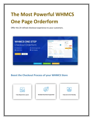 The Most Powerful WHMCS One Page Orderform