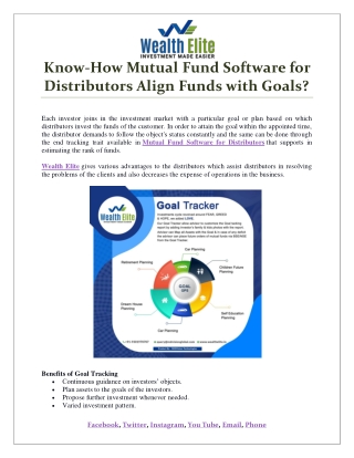 Know-How Mutual Fund Software for Distributors Align Funds with Goals