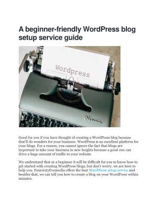 A beginner-friendly WordPress blog setup service guide